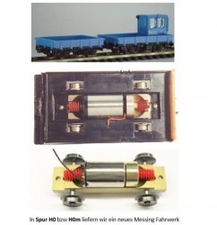 25020m - H0m  Motorisierungssatz (Fahrwerk) für Glöckner SKL ( Achsstand 28,5mm) Spur H0m