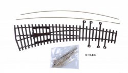 Tillig 82410 -  H0 Bausatz, Innenbogenweiche links abzweigend, Standardgleissystem Pilz, Code 100 Spur H0